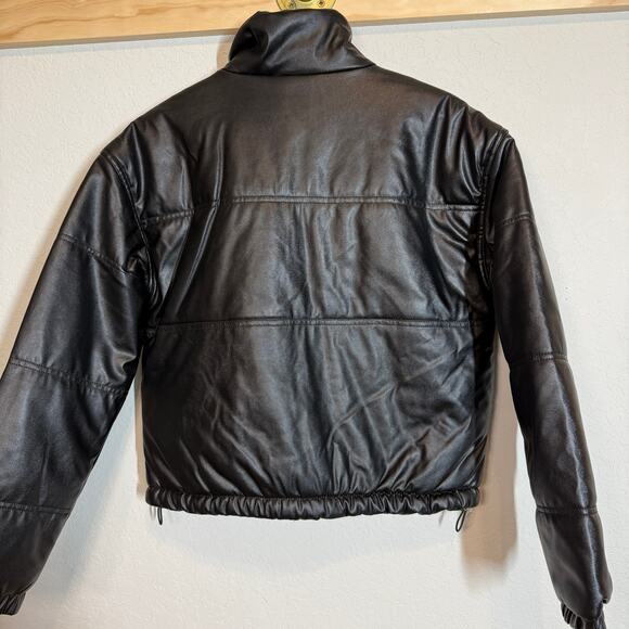 Women's Vila Black Bomber Puffer Zip Front Jacket Size Medium NEW - Picture 7 of 9